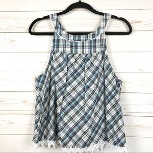 Free People We The Free Blue Stripe Lace Tank Top